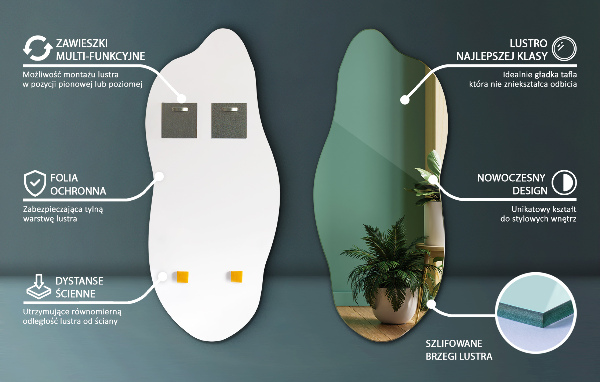 Espejo con forma original moderno 45x100 cm