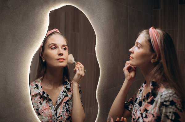 Espejo organico con luz led decorativo 50x100 cm