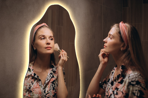 Espejo organico con luz led elegante 40x80 cm