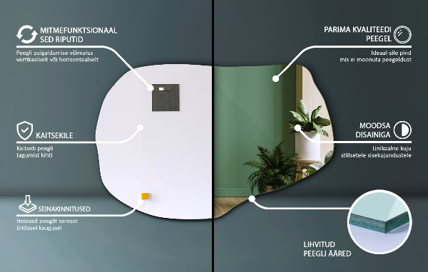 Espejo con formas decorativo 70x46 cm