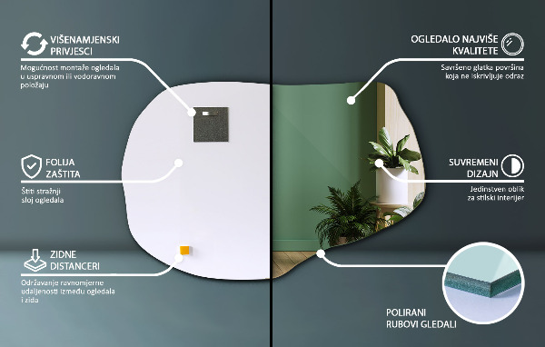 Espejo con formas decorativo 70x46 cm