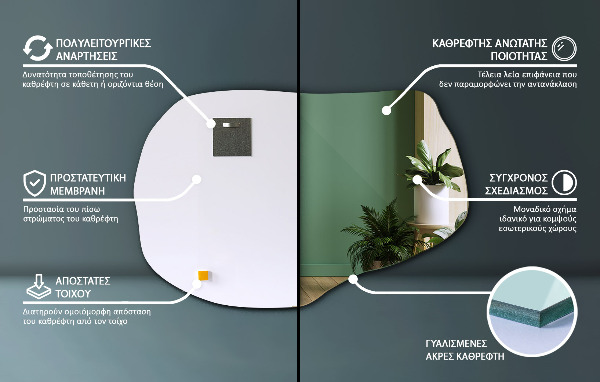 Espejo con formas decorativo 70x46 cm