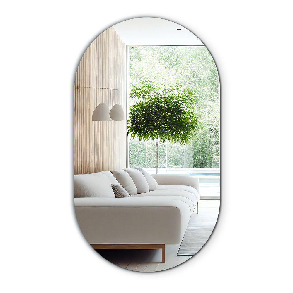 Espejo forma ovalada sin marco 58x100 cm