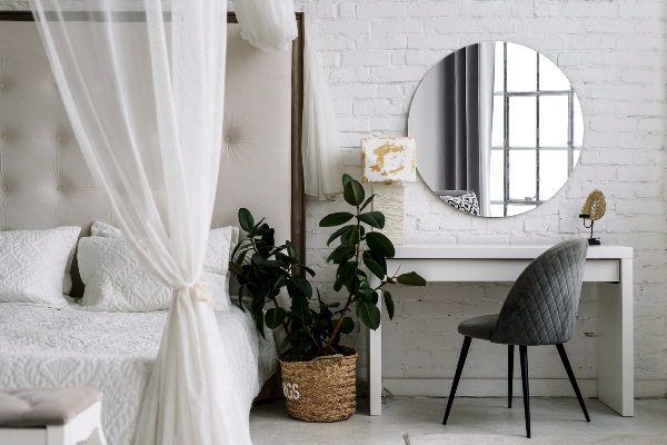 Espejo redondo decorativo sin marco fi 90 cm