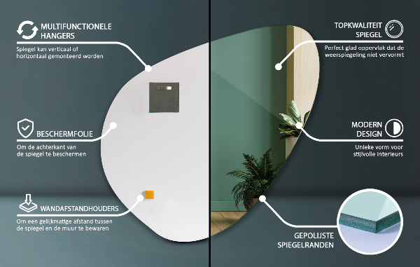 Espejo con forma original 68x67 cm