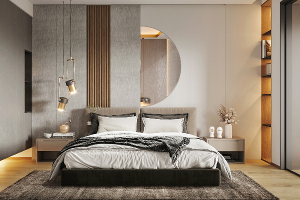 Espejo moderno semi redondo sin marco 25x50 cm