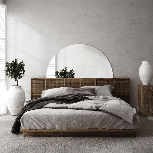 Espejo moderno semi redondo sin marco 25x50 cm