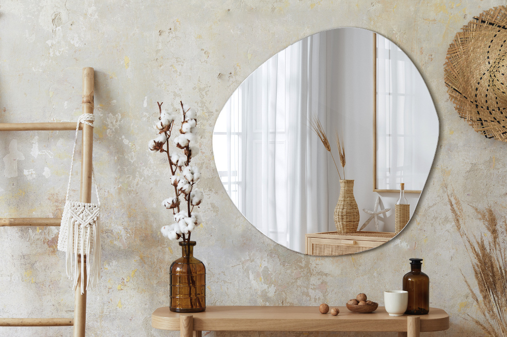 Espejo redondo decorativo en la pared - sin marco 