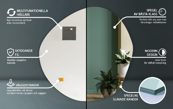 Espejo organico para pared sin marco 67,6x67 cm