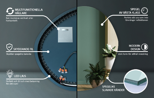 Espejo con forma original led 68x67 cm