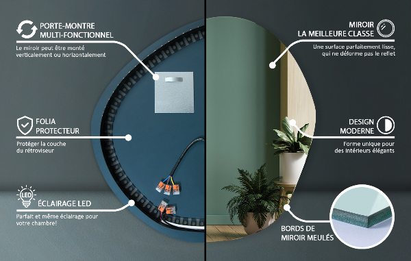 Espejo led con formas 87x86 cm