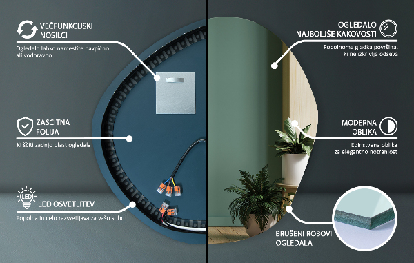 Espejo led con formas 87x86 cm