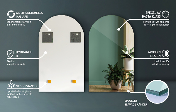 Espejo con formas semiovalado 40x70 cm