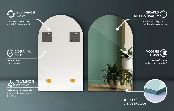 Espejo irregular arcada 45x80 cm