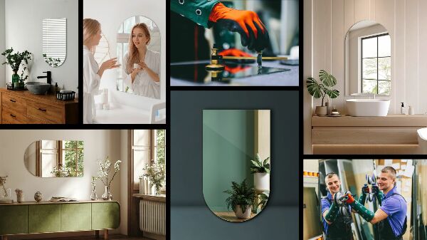 Espejo con forma original arqueado 50x90 cm