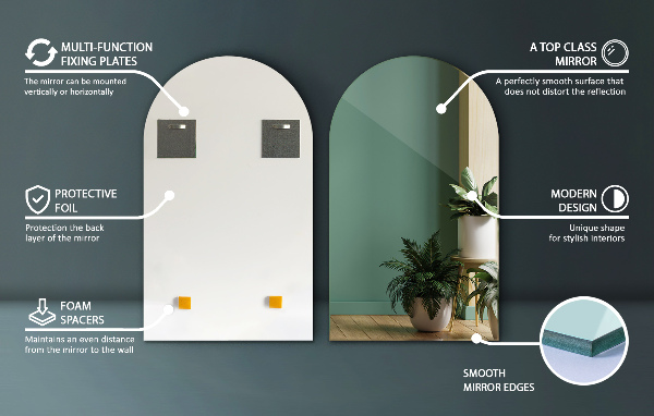 Espejo original redondeado 60x100 cm