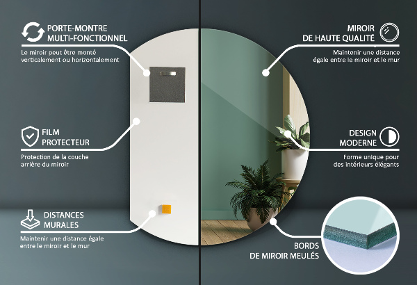 Espejo circulo cortado 63x70 cm