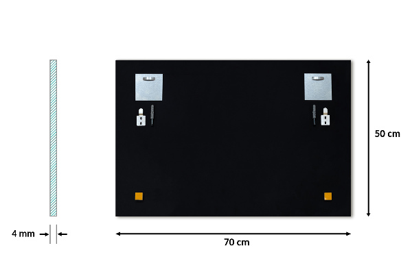 Espejo rectangular decorativo sin marco 70x50 cm