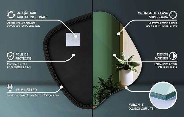 Espejo original con luz led 59x58 cm