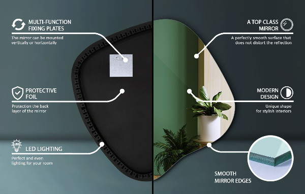 Espejo original con luz led 77x77 cm