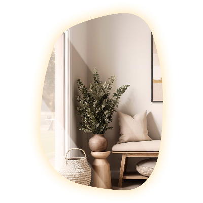 Espejo organico con luz led 91x66 cm