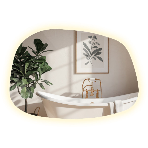 Espejo organico con luz led 91x66 cm