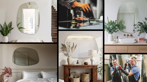 Espejo irregular en forma de mancha 68x47 cm