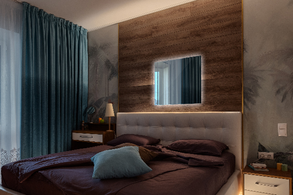 Espejo decorativo rectangular con LED 50x50 cm