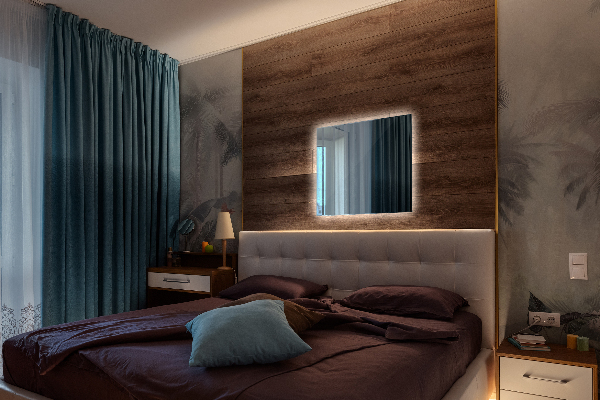 Espejo de baño rectangular con luz led 50x50 cm