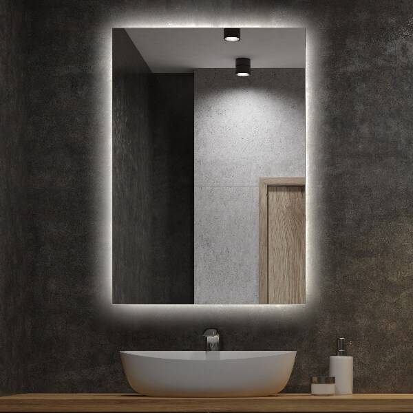 Espejo cuarto de baño rectangular con luz 60x40 cm