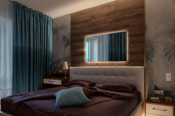 Rectangular espejo con luz led de baño 70x50 cm