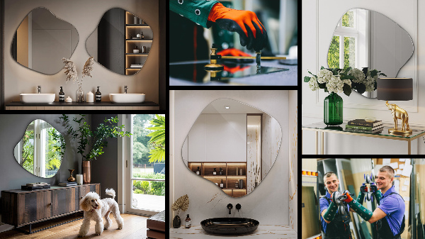 Espejo irregular en forma de mancha original 58x59 cm