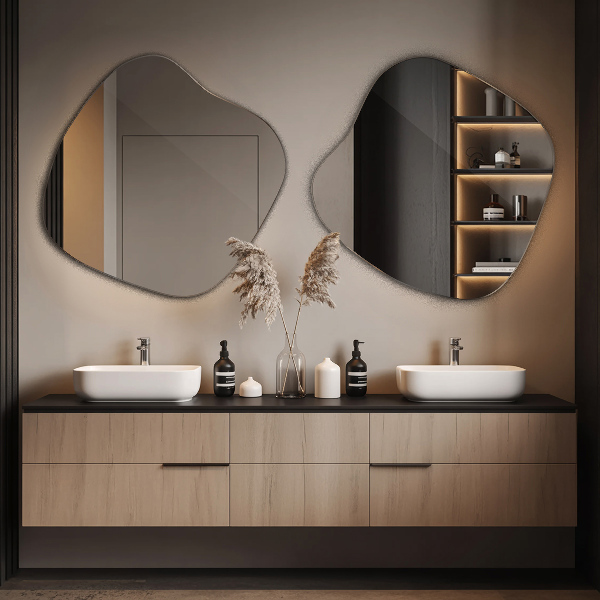 Espejo irregular en forma de mancha original 68x67 cm