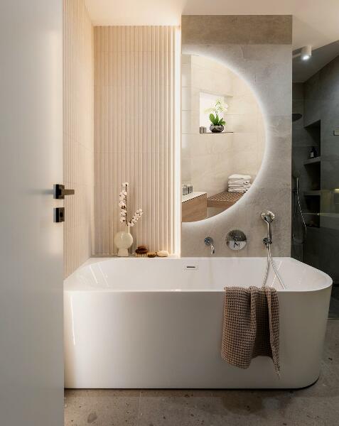 Espejo led media luna 30x60 cm