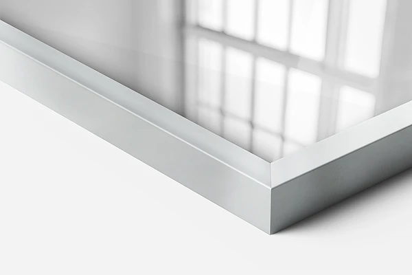 Espejo rectangular minimalista con marco plateado de 100x70 cm
