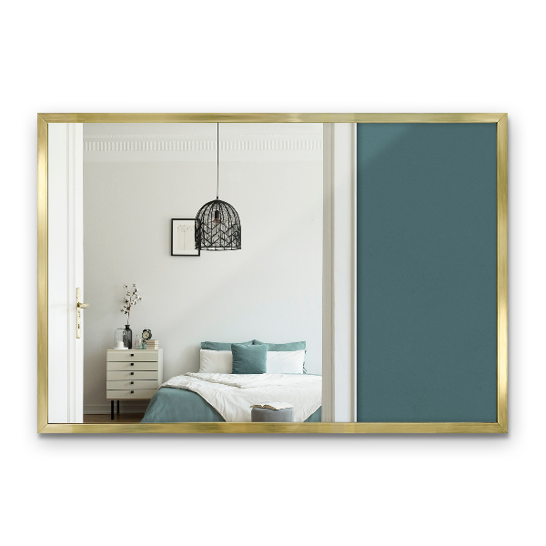 Espejo tradicional de pared con marco dorado rectangular 60x40 cm