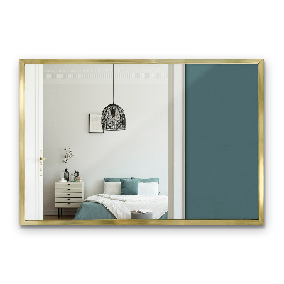Espejo de pared rectangular tradicional con marco dorado 60x40 cm