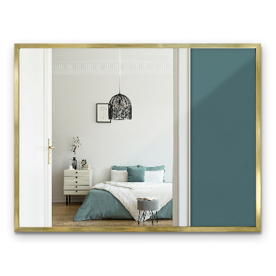 Espejo rectangular con marco dorado 80x60 cm
