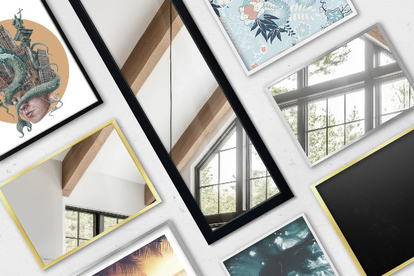 Espejo de pie negro 36x156 cm