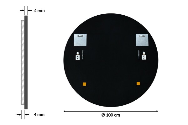 Redondo espejo negro fi 100 cm