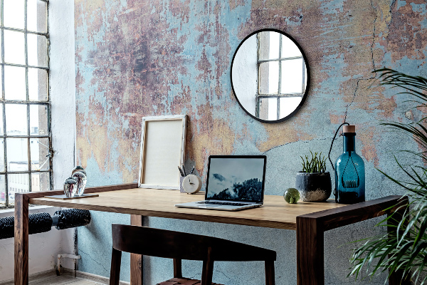 Rednondo espejo cuarto de baño marco negro fi 60 cm