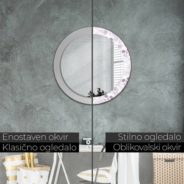 Espejo redondo marco con estampado decorativo Calaveras