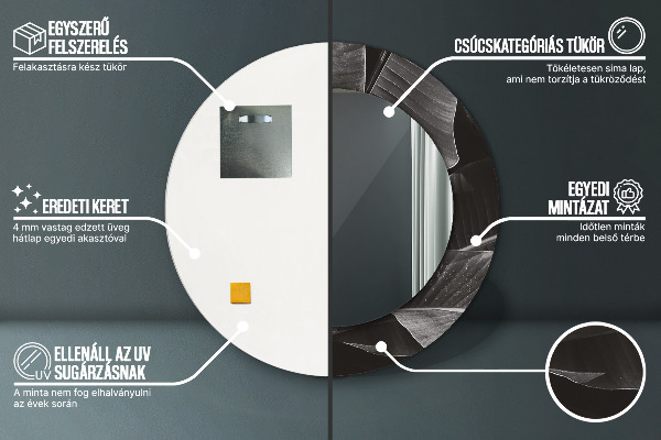 Espejo redondo impreso decorativo redondo Palmeras tropicales