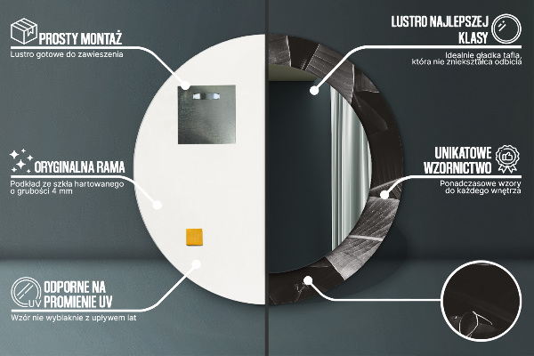 Espejo redondo impreso decorativo redondo Palmeras tropicales