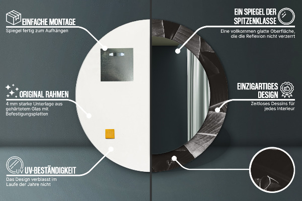 Espejo redondo impreso decorativo redondo Palmeras tropicales