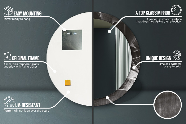 Espejo redondo impreso decorativo redondo Palmeras tropicales