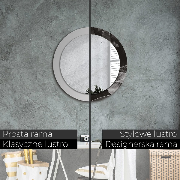 Espejo redondo impreso decorativo redondo Palmeras tropicales