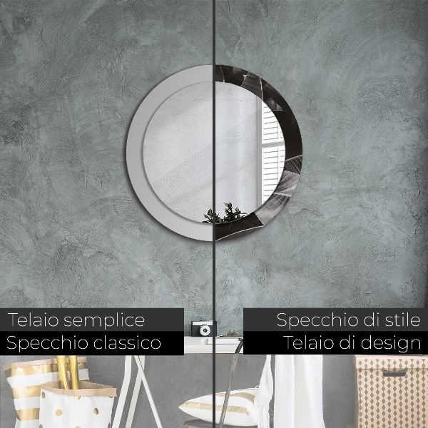 Espejo redondo impreso decorativo redondo Palmeras tropicales