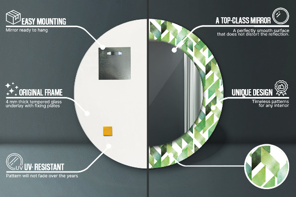 Espejo redondo marco estampado Espiga