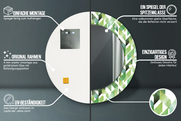 Espejo redondo marco estampado Espiga